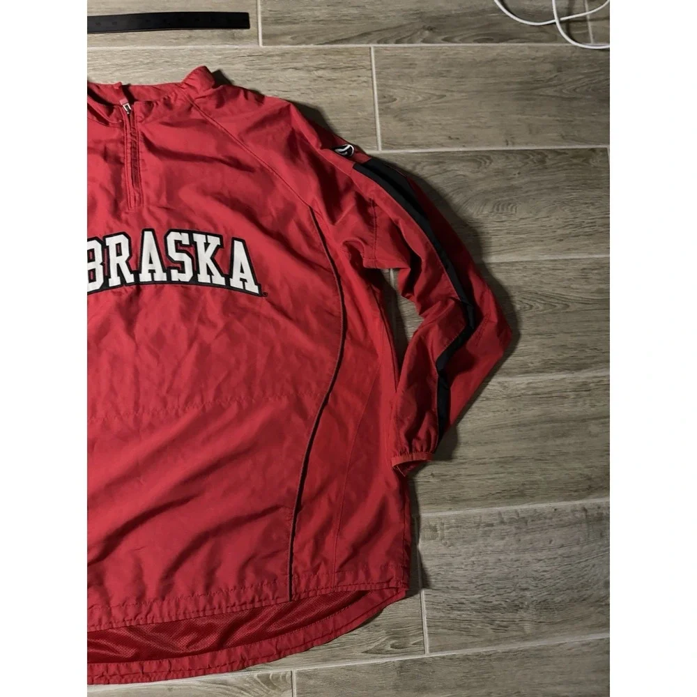 Majestic Red Nebraska Quarter‎ Zip Sweatshirt Size 2XL